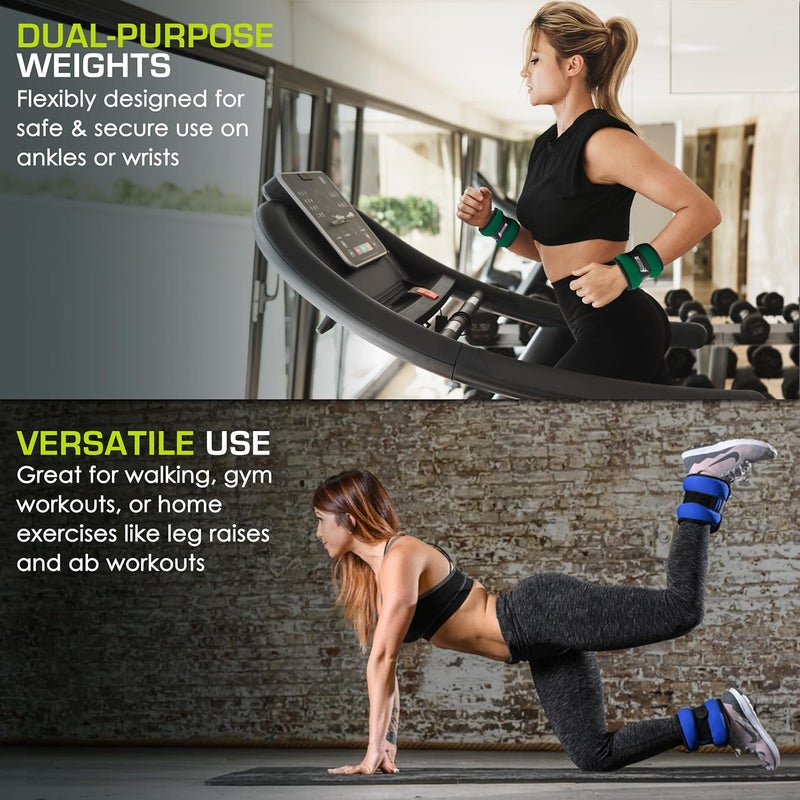 ProSourceFit Ankle/Wrist and Arm/Leg Weights Set of 2, Adjustable Strap 1 lb-5 lb, Adjustable Weight 15 lb, 10 lb, 7 lb for Men and Women - Image 5